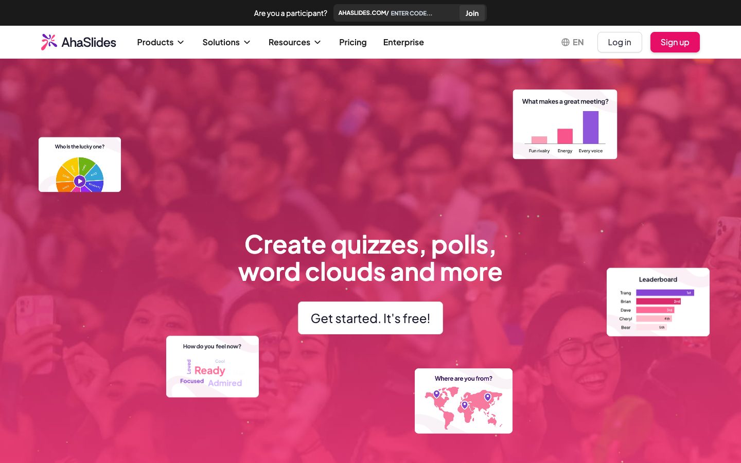 AhaSlides website, October 2026