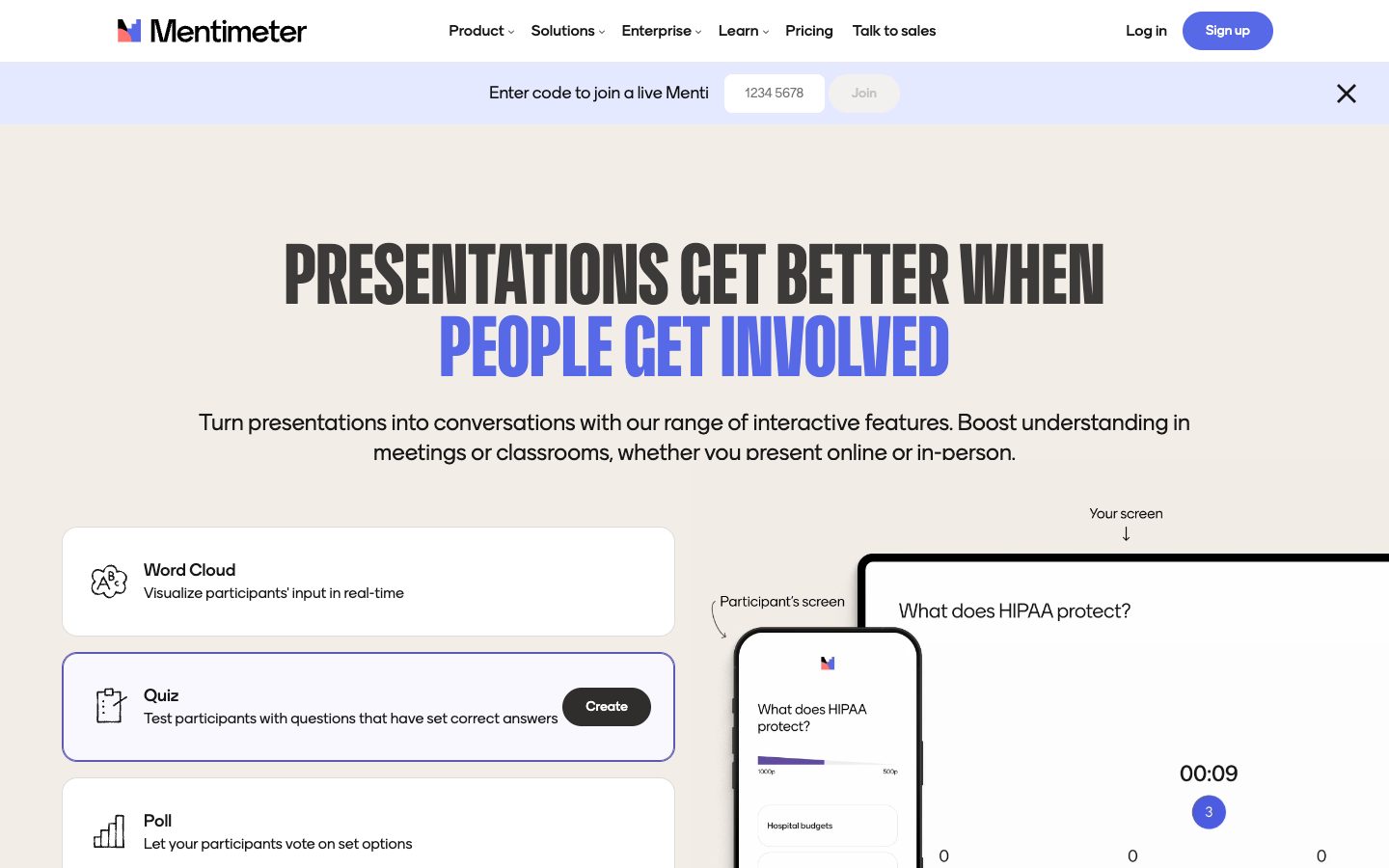 Mentimeter website, October 2026