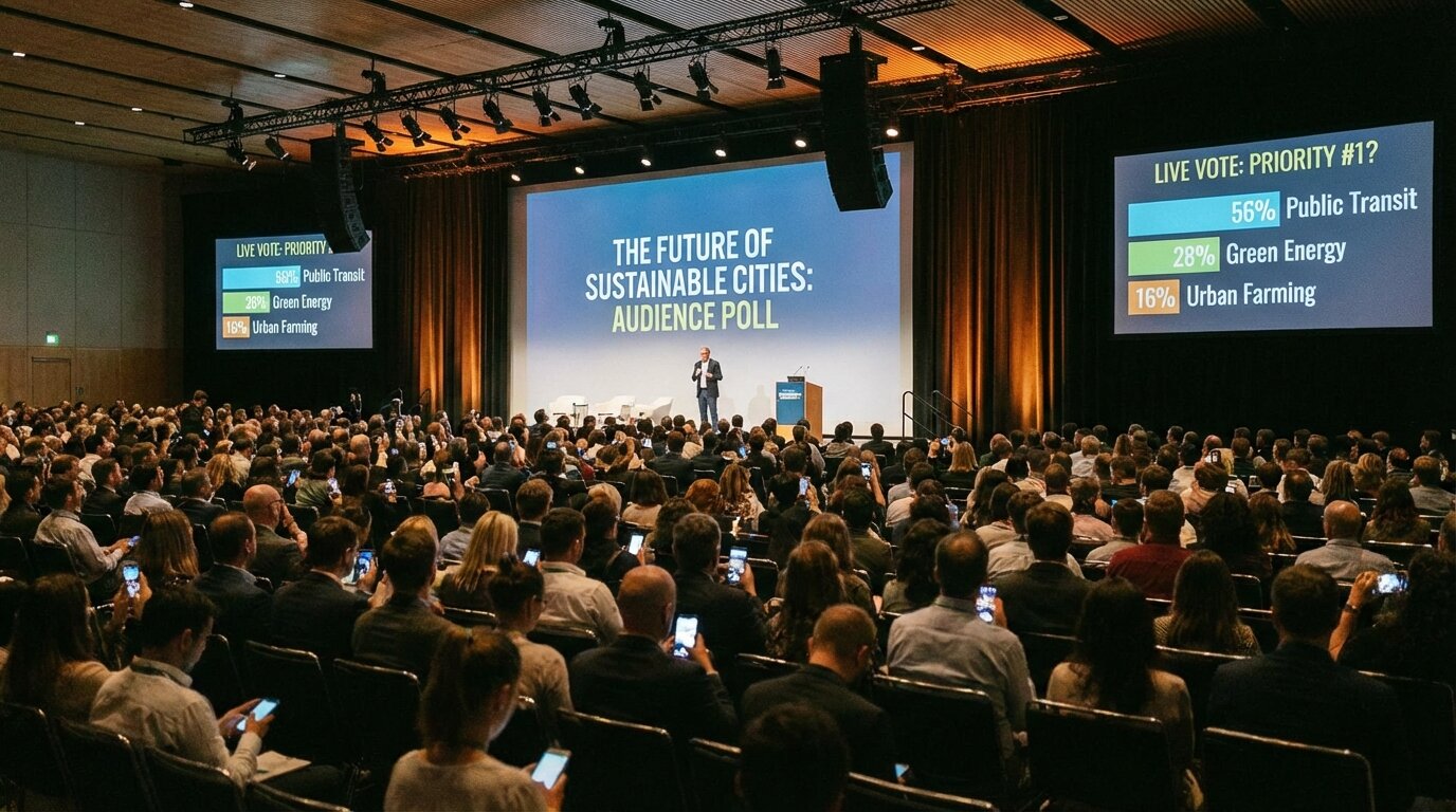 Feature screenshot: Conference audience voting on presentations